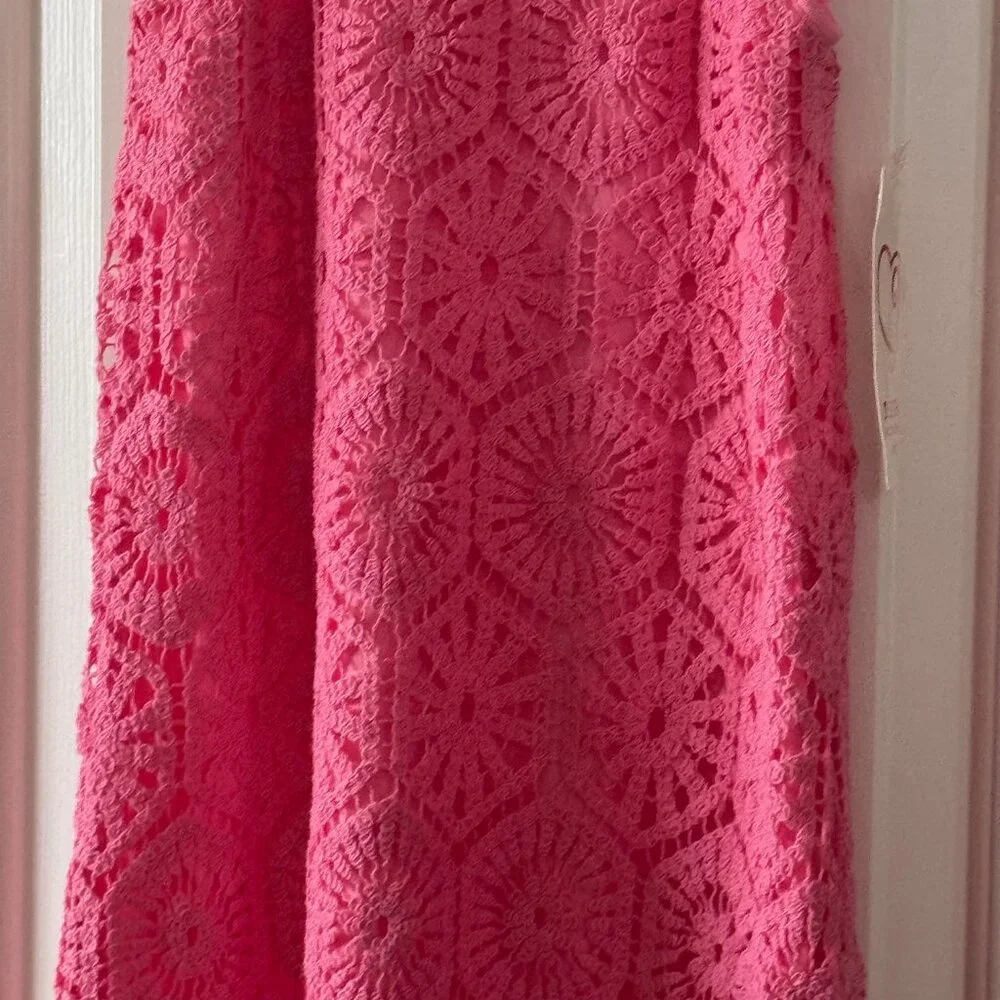 New Design History Girls Pink Crochet Dress Size L Large
